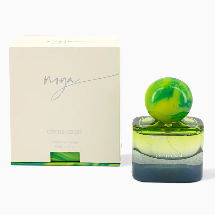House of Noya Citrus Coast extrait de parfum spray, 1.7 oz, with a sleek bottle design and citrus-inspired fragrance elements