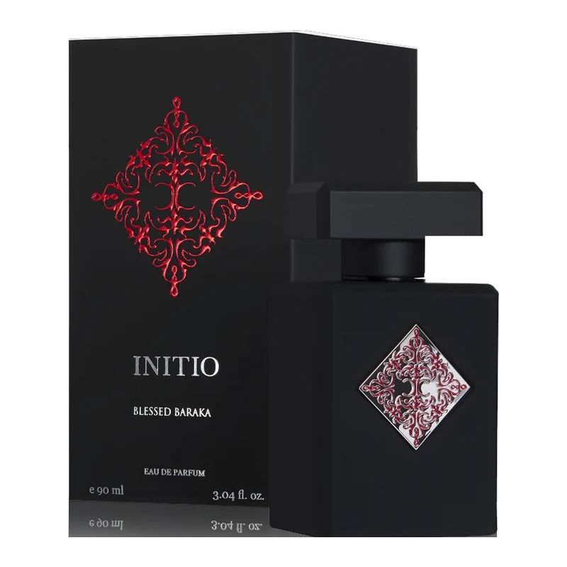 Initio Parfums Privés Blessed Baraka Eau de Parfum spray bottle, 3.04 oz, with elegant packaging and branding details.