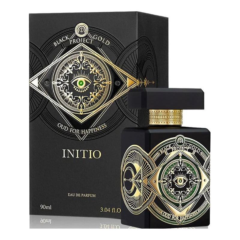 Initio Parfums Privés Oud for Happiness Eau de Parfum spray bottle, 3.04 oz, with elegant packaging and branding details