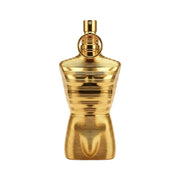 Jean Paul Gaultier Le Male Elixir Absolu Parfum Intense spray bottle, featuring sleek design and branding.