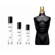 Jean Paul Gaultier Le Male Le Parfum Decant Eau De Parfum Intense sample bottle with sleek black and gold design.