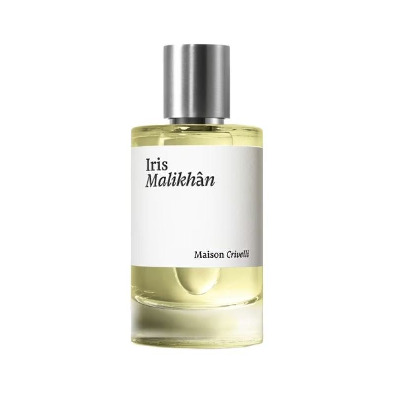 Maison Crivelli Iris Malikhan Eau de Parfum spray in 3.4 oz bottle, featuring elegant floral and woody notes.