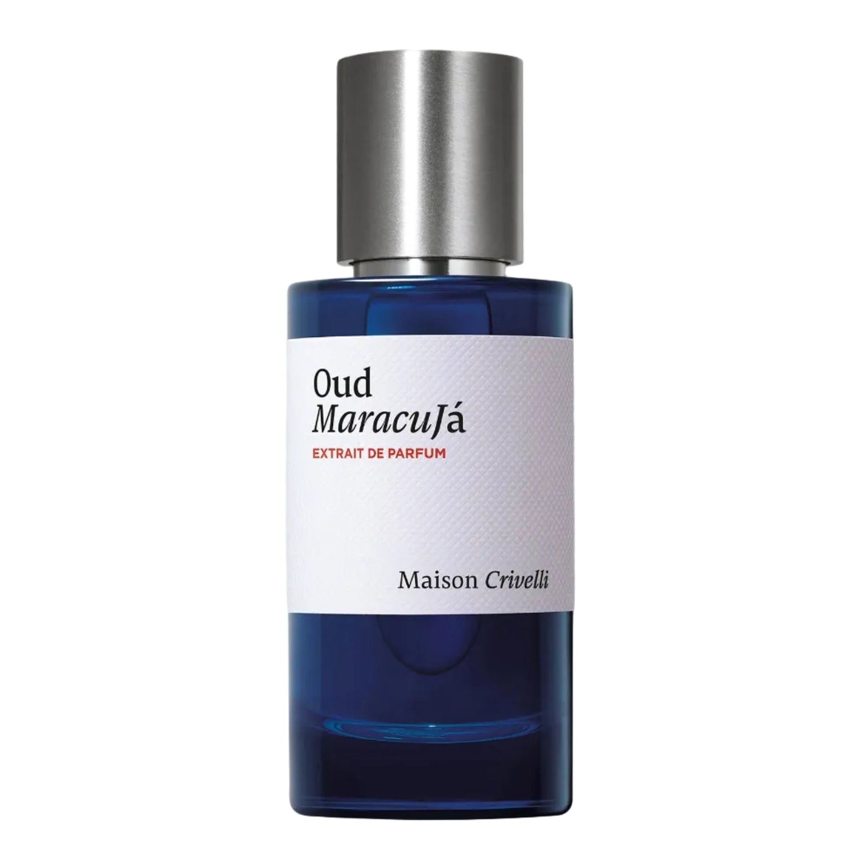 Maison Crivelli Oud Maracuja Extrait de Parfum spray in 50ml bottle, featuring a luxurious fragrance with oud and passionfruit notes.