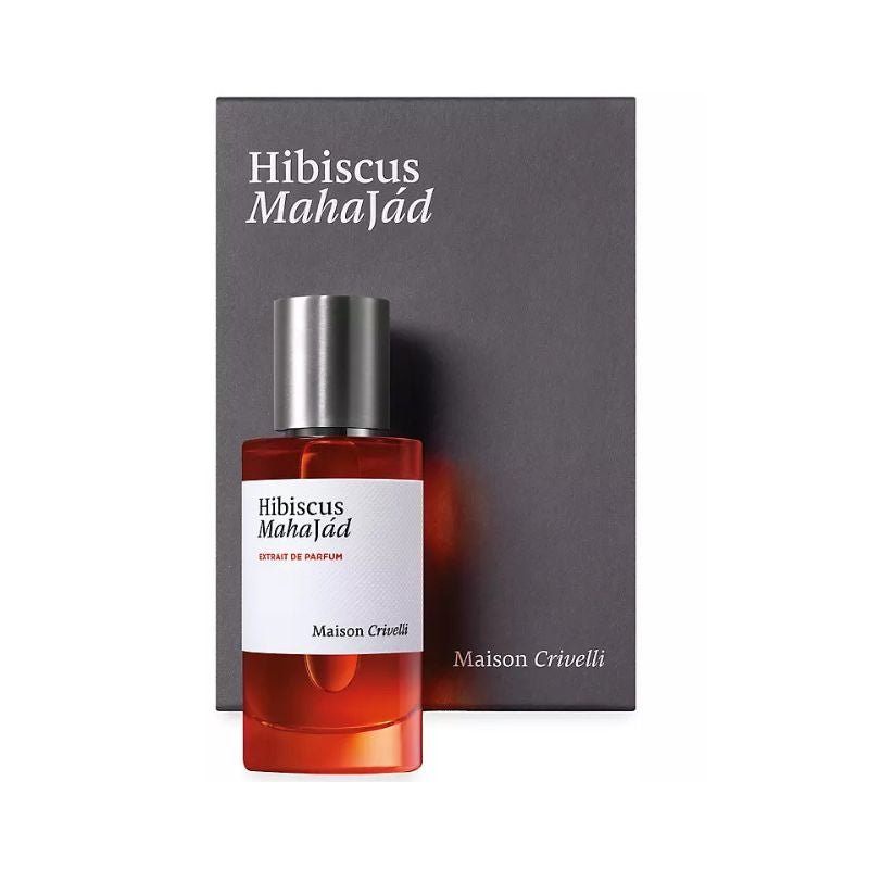 Maison Crivelli Hibiscus Mahajad Extrait de Parfum spray in 3.4 oz bottle, featuring a floral hibiscus scent.
