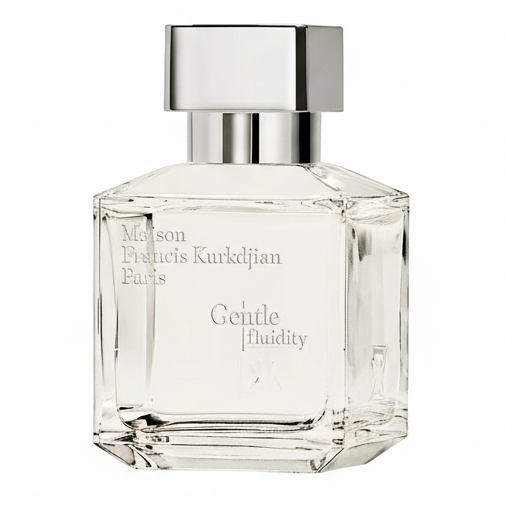 Maison Francis Kurkdjian Gentle Fluidity Silver Eau de Parfum spray bottle, 2.4 oz (70ml), featuring sleek design and elegant branding.