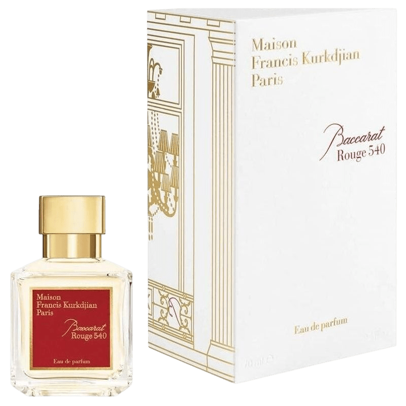 Maison Francis Kurkdjian Baccarat Rouge 540 Eau De Parfum spray bottle, elegant packaging, 200ml size.