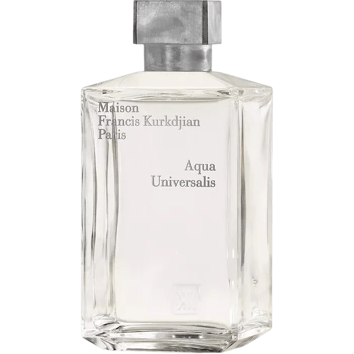 Maison Francis Kurkdjian Aqua Universalis tester bottle, 2.4 oz (70ml) Eau de Toilette with clear glass bottle and minimalist design.