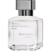 Maison Francis Kurkdjian Aqua Celestia Eau de Toilette tester bottle with minimalist design and clear label.