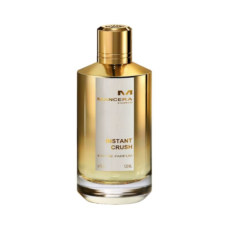 Mancera Instant Crush Eau de Parfum spray bottle, 4 oz (120ml), elegant design, showcasing the fragrance's luxurious packaging.