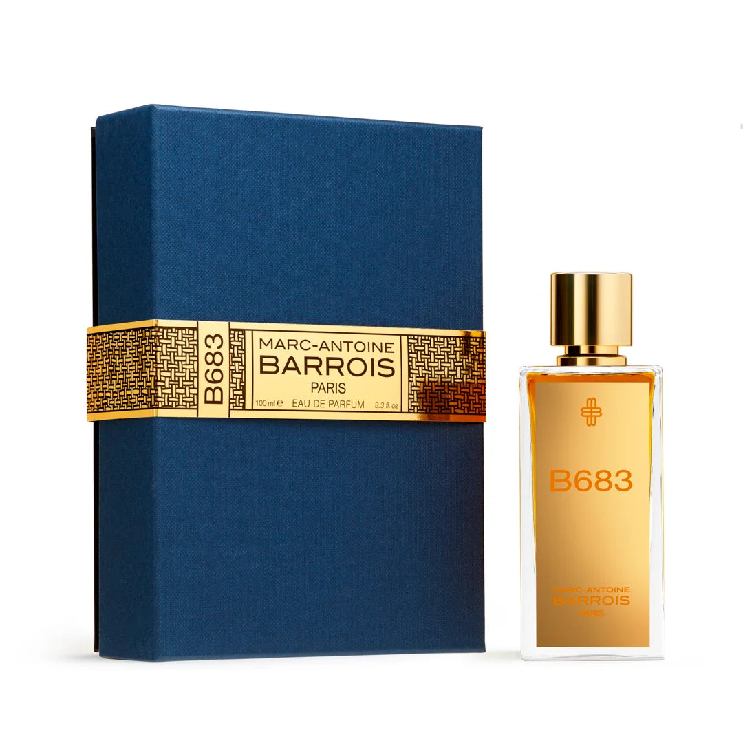Marc-Antoine Barrois B683 Eau de Parfum spray bottle, 3.4 oz, elegant glass container with a sleek cap.