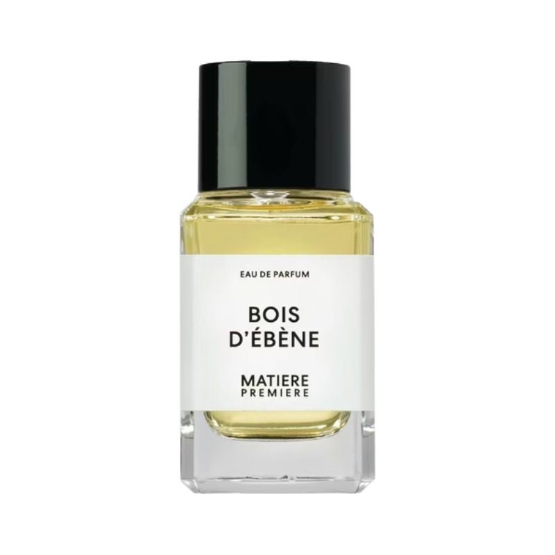 Matiere Premiere Bois d’Ebene Eau de Parfum bottle with dark wood accents, elegant design, and brand label visible.