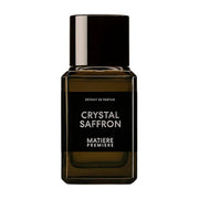 Matière Première Crystal Saffron Extrait de Parfum tester in 3.4 oz spray bottle, showcasing the elegant fragrance packaging.