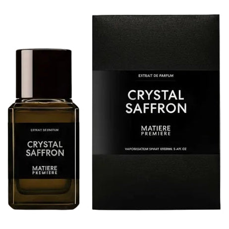 Matière Première Crystal Saffron Extrait de Parfum spray bottle, 3.4 oz, luxurious saffron fragrance, tester product image.