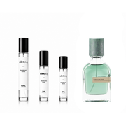 Orto Parisi Megamare Extrait de Parfum sample bottle displayed, featuring a sleek design and nautical-inspired fragrance branding.