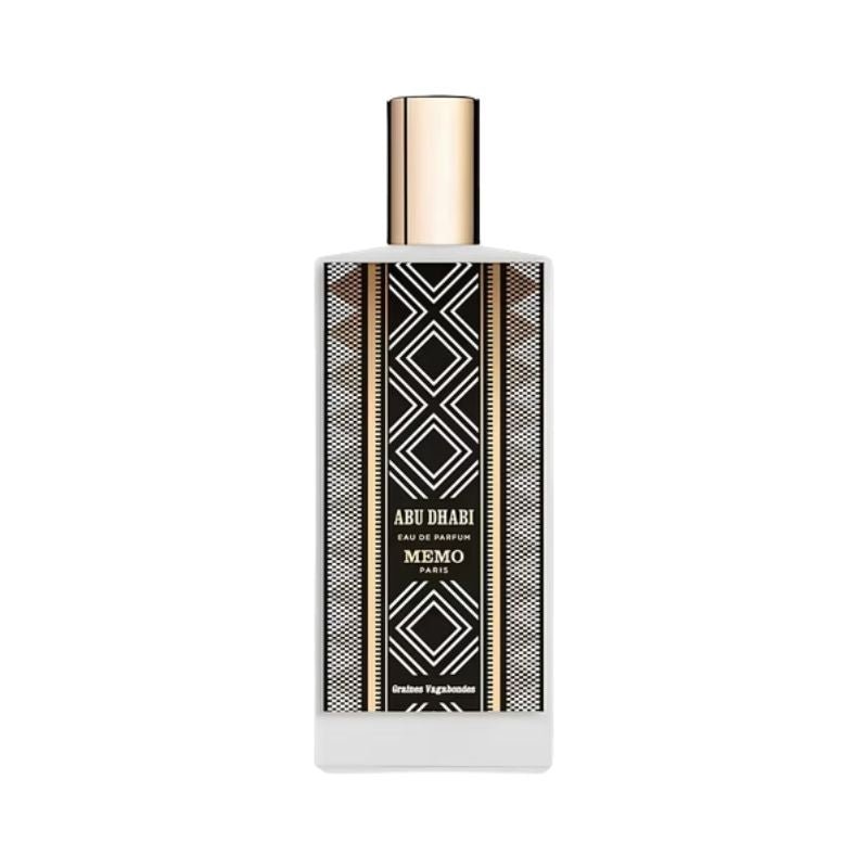 Memo Paris Abu Dhabi Eau de Parfum spray in a 75ml bottle with elegant packaging, showcasing the luxury fragrance.