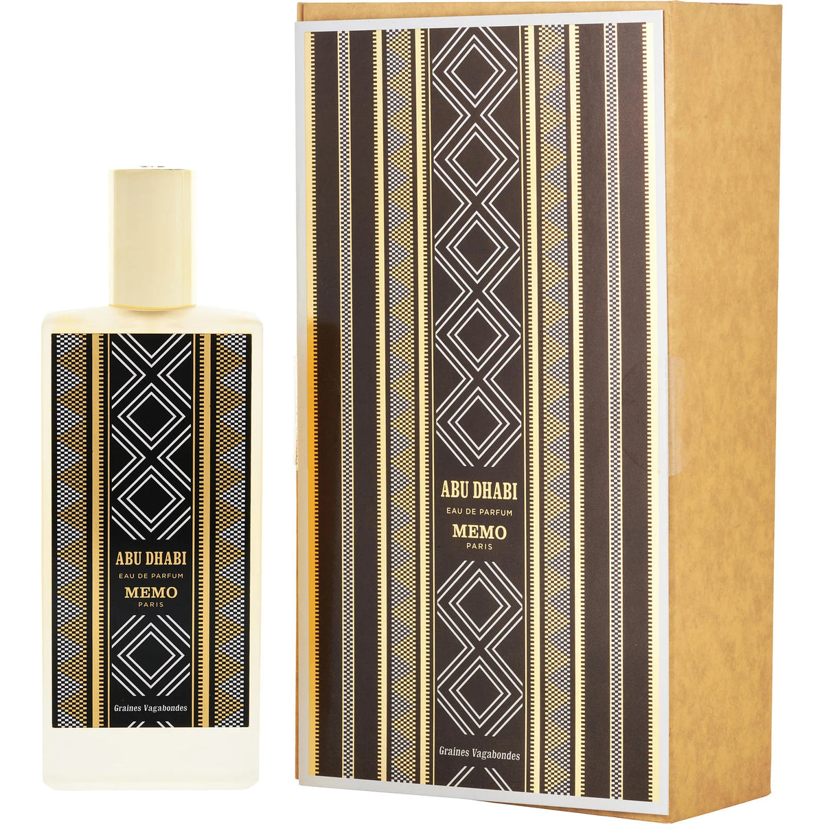 Memo Paris Abu Dhabi Eau de Parfum spray, 75ml, featuring luxurious fragrance with elegant packaging and sophisticated design.