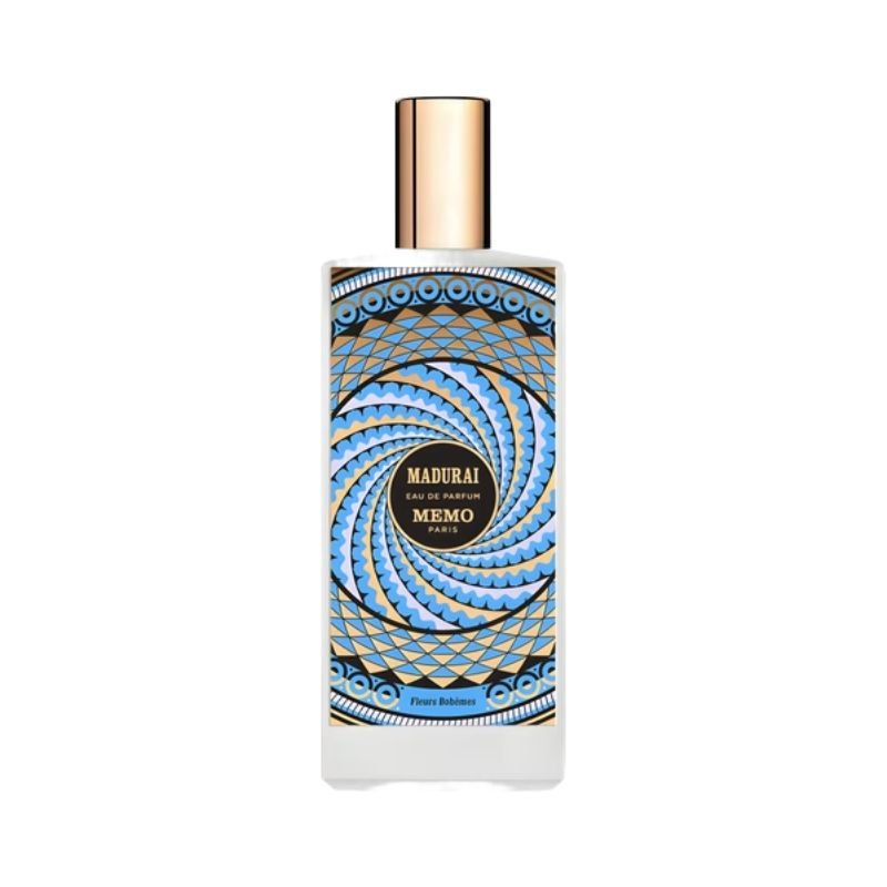 Memo Paris Madurai Eau De Parfum bottle with elegant design, showcasing the luxurious fragrance of the Memo Paris perfume.