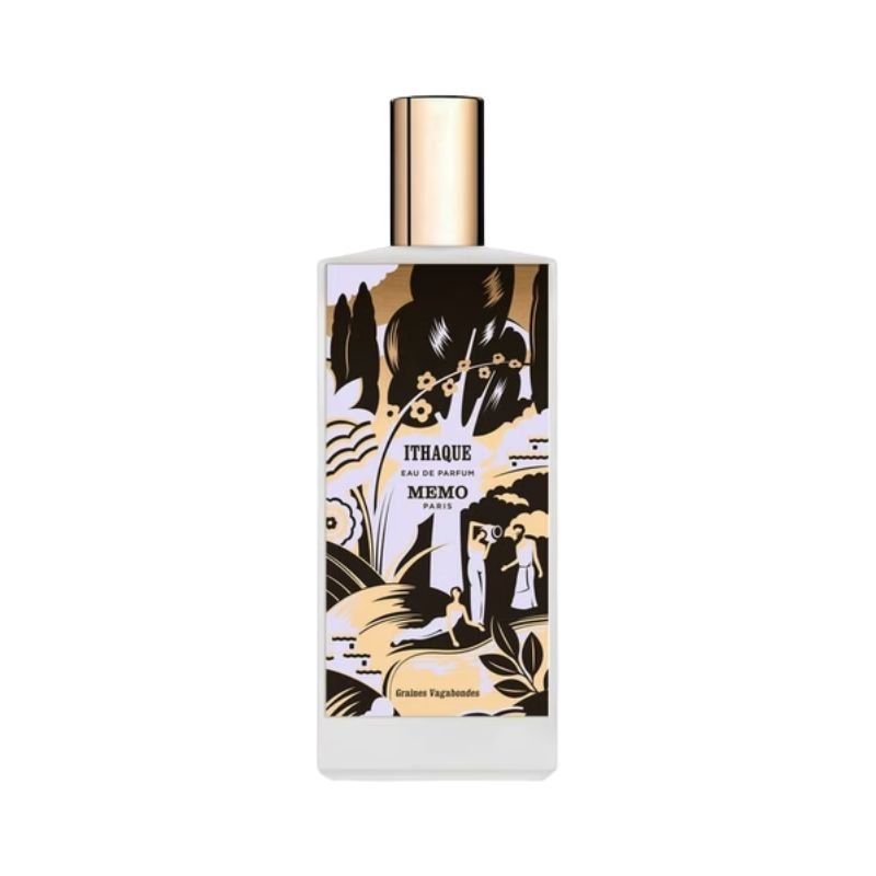 Memo Paris Ithaque Eau de Parfum bottle with elegant design, showcasing the luxurious fragrance and branding.
