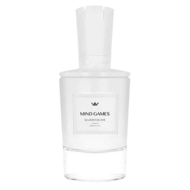 Mind Games Queenside Eau De Parfum spray in 3.4 oz bottle, featuring elegant packaging and a sophisticated fragrance.