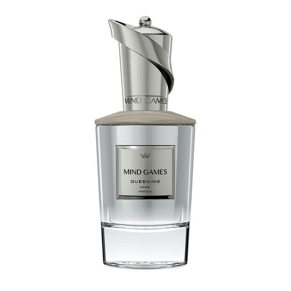 Mind Games Queening Extrait de Parfum spray in 3.4 oz (100ml), elegant bottle, showcasing the luxury fragrance design.