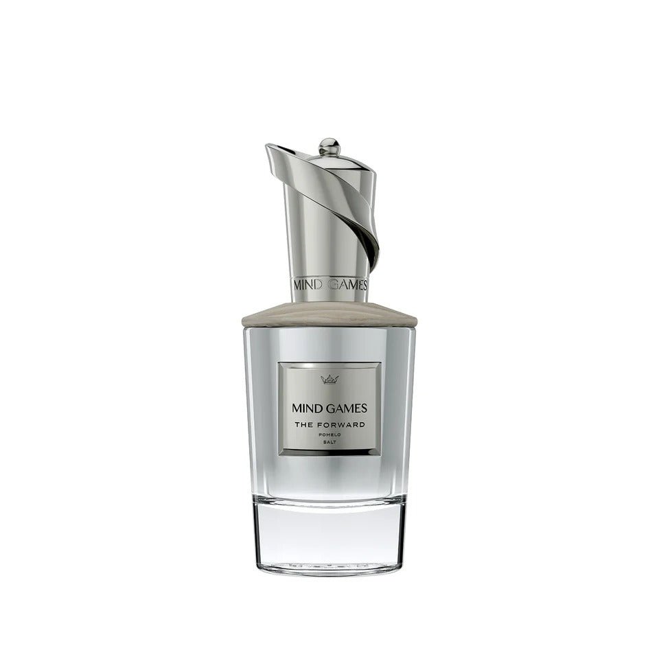 Mind Games The Forward extrait de parfum by Mind Games Fragrance, elegant perfume bottle with sleek design and sophisticated packaging