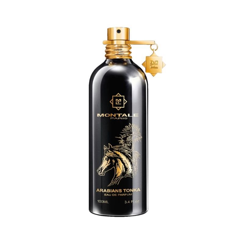 Montale Arabians Tonka Eau de Parfum spray in 3.4 oz bottle, showing the elegant packaging and product label.