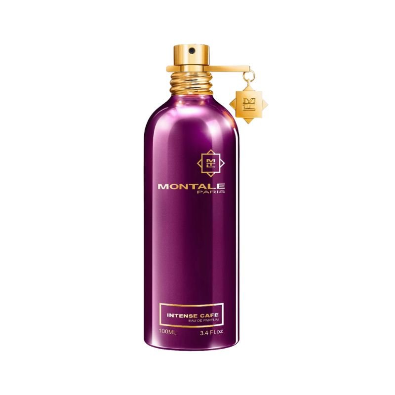 Montale Intense Café Eau de Parfum spray in 3.4 oz bottle, featuring a rich coffee scent with floral and woody notes.