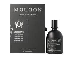 Moudon Embrace Extrait de Parfum spray in a 3.4 oz (100 ml) bottle, elegant glass design with a sleek cap.