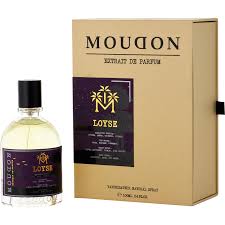 Moudon Loyse Extrait de Parfum spray bottle, 3.4 oz (100ml), elegant glass container with a minimalist design.