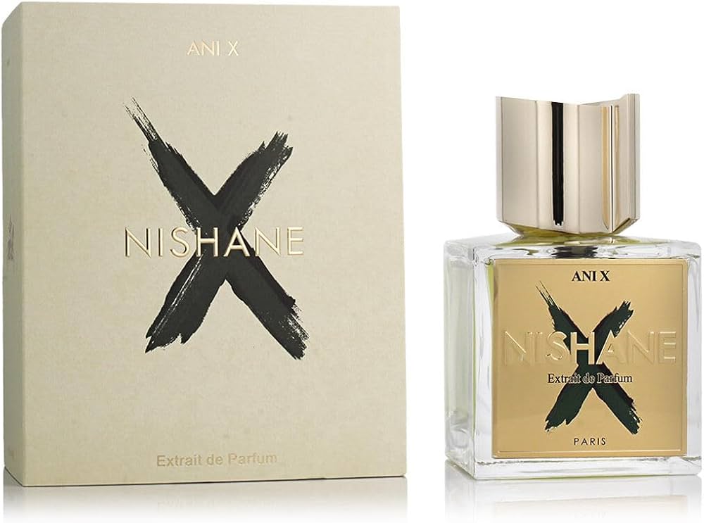 Nishane Ani X Extrait de Parfum spray in a 3.4 oz (100ml) bottle, elegant glass container with a minimalist design.
