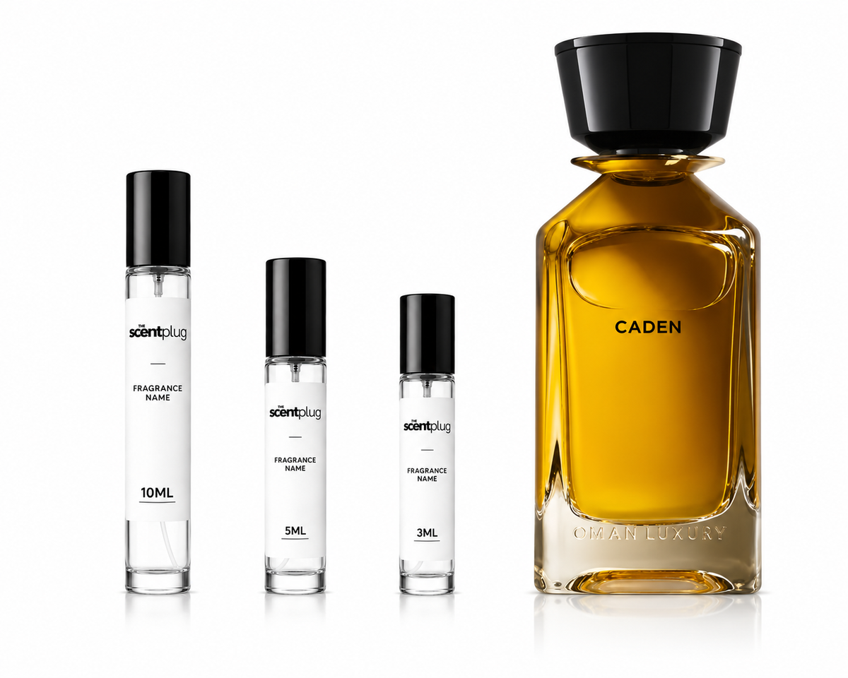 Omanluxury Caden Omanluxury Eau de Parfum decant and sample bottle with elegant branding and design.