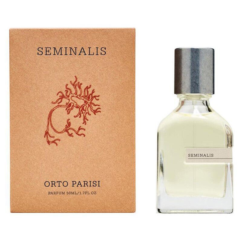 Orto Parisi Seminalis perfume spray in 1.7 oz bottle, showing the elegant fragrance packaging and design.
