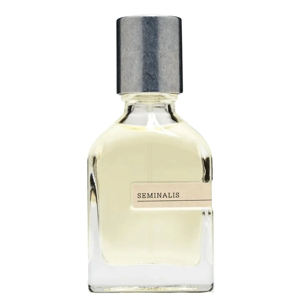 Orto Parisi Seminalis perfume spray in a 50ml bottle, showcasing the elegant fragrance bottle design and packaging.