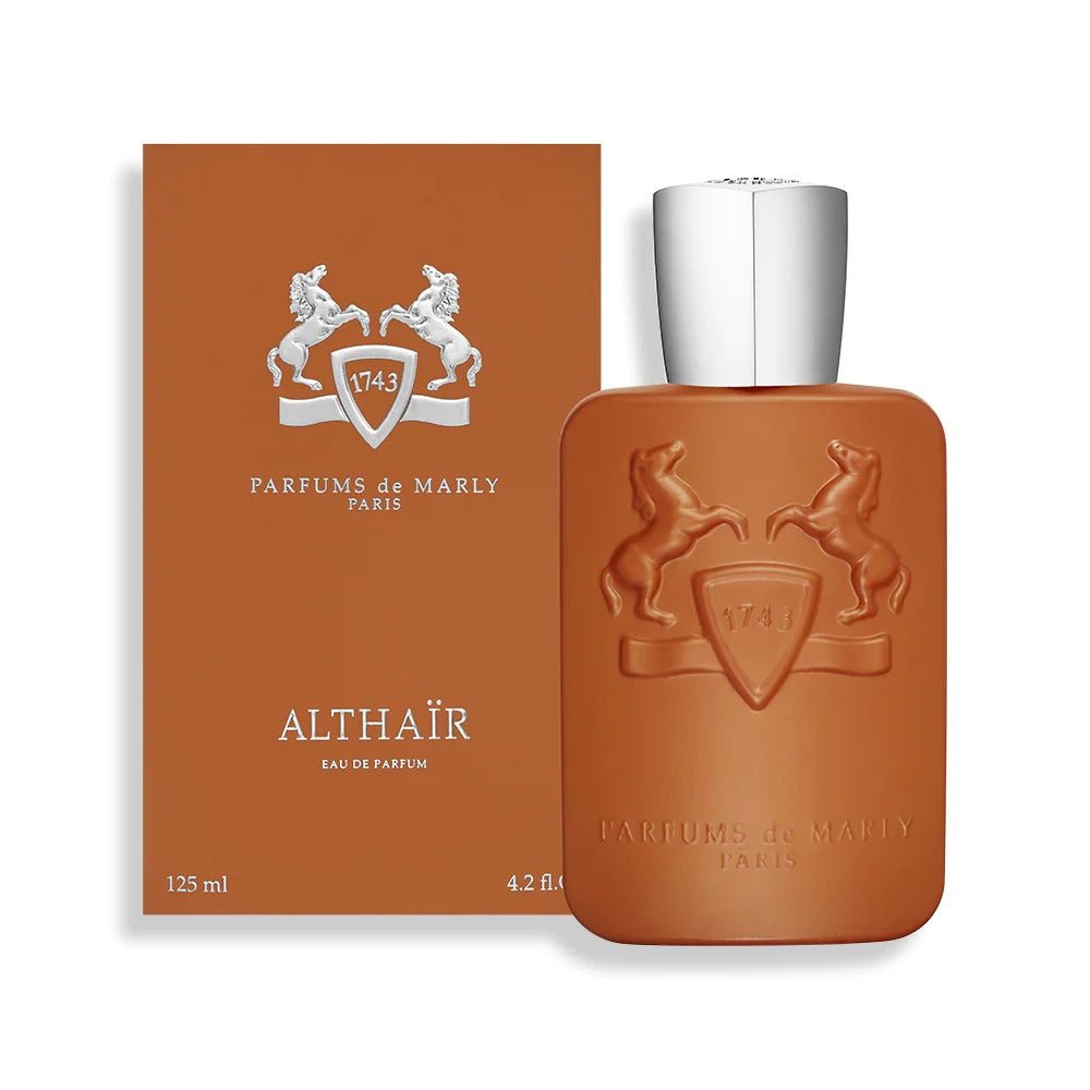 Parfums de Marly Althair Eau de Parfum spray bottle, 4.2 oz (125ml), elegant fragrance with luxurious packaging.