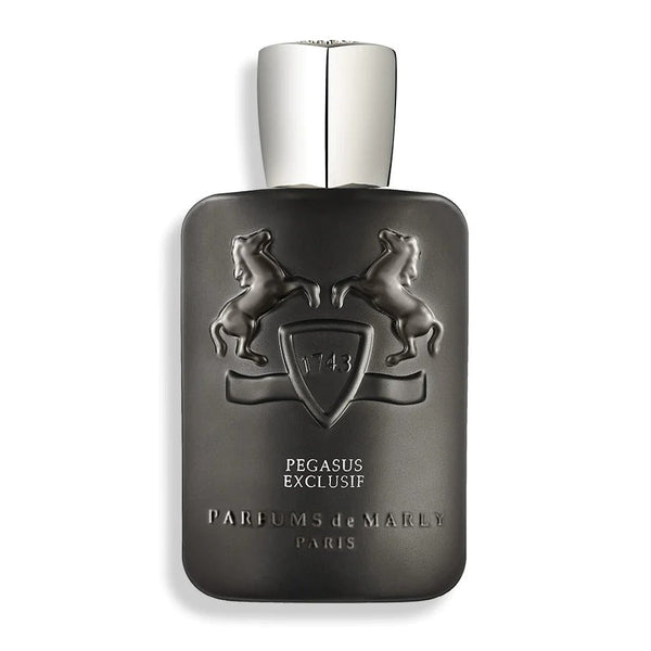 Parfums de Marly Pegasus Exclusif Eau de Parfum spray in 125ml bottle, elegant design, featuring luxurious branding and gold accents.