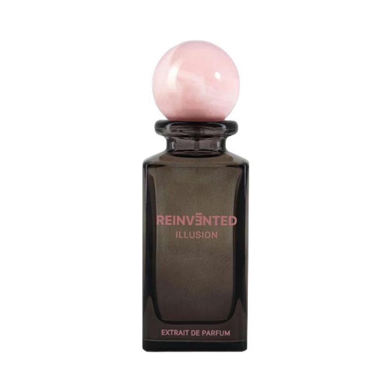 Reinvented Illusion Eau de Parfum spray in a 2.5 oz bottle, elegant design, showcasing the luxurious fragrance of Reinvented brand.