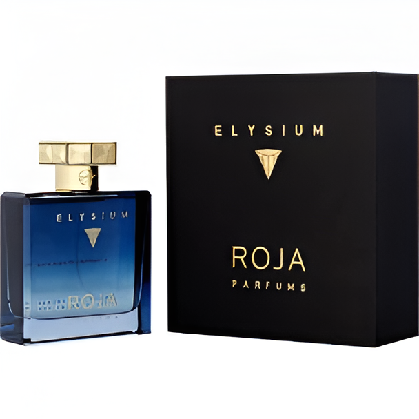 Roja Elysium Pour Homme Eau de Parfum spray in 3.4 oz bottle, featuring premium fragrance packaging and branding.