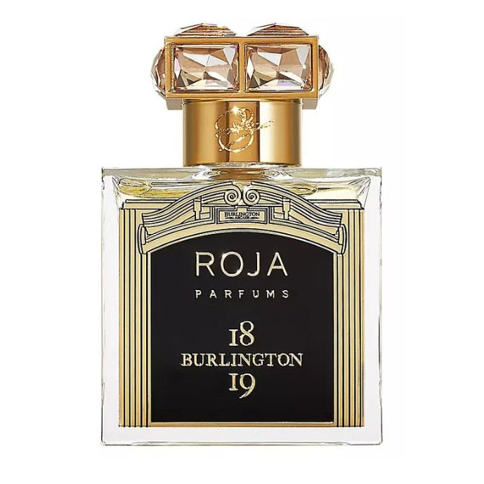 Roja Parfums Burlington 1819 Eau de Parfum spray in 3.4 oz bottle, featuring elegant packaging and fragrance details.