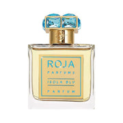 Roja Isola Blu Parfum spray bottle, 1.7 oz (50ml), elegant fragrance container with blue accents and a sleek design.