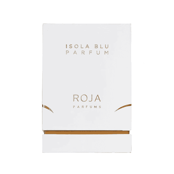 Roja Isola Blu Parfum spray bottle, 50ml, elegant perfume with a sleek design and blue accents, showcasing the luxurious fragrance.