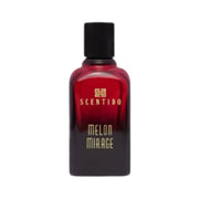 Scentido Melon Mirage Eau de Parfum spray bottle, 2.5 oz, featuring a fresh melon scent in a sleek bottle.