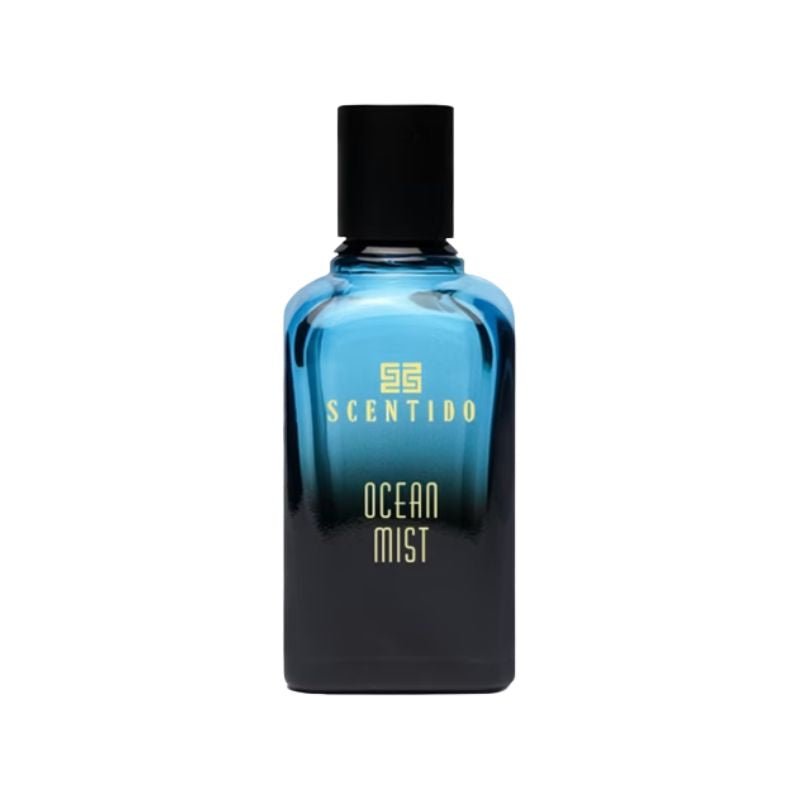 Scentido Ocean Mist Eau de Parfum spray bottle, 2.5 oz (75ml), with a sleek design and fresh ocean-inspired scent.
