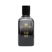 Scentido Plum Noir Eau de Parfum spray bottle, 2.5 oz (75ml), featuring a sleek design and rich plum fragrance.