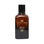 Scentido Spiced Oud Eau de Parfum spray bottle, 2.5 oz (75ml), with a luxurious scent and elegant packaging.