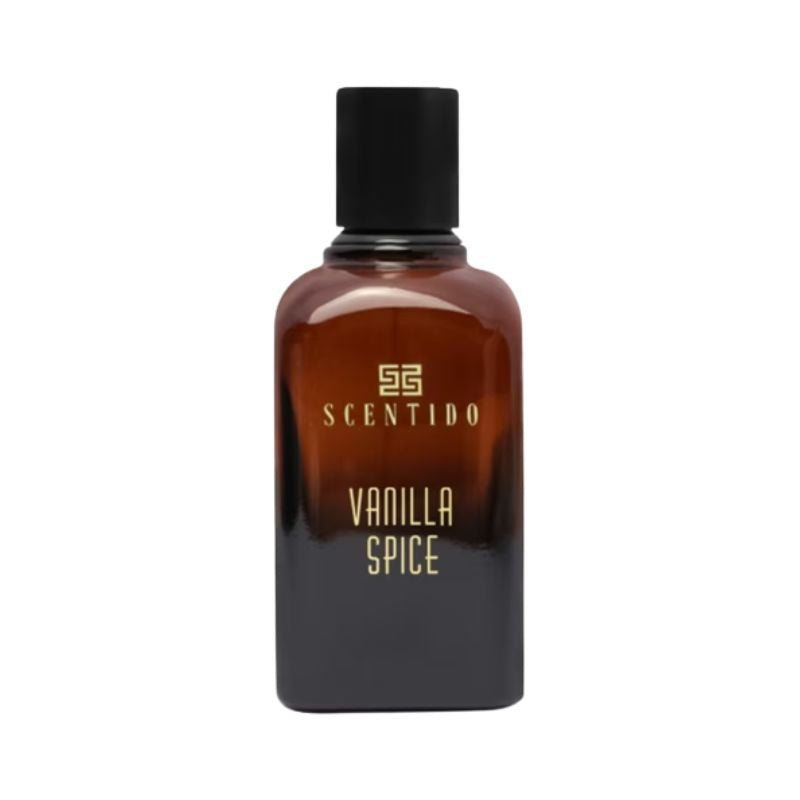 Scentido Vanilla Spice Eau de Parfum spray in 2.5 oz bottle, featuring warm vanilla and spicy fragrance notes.