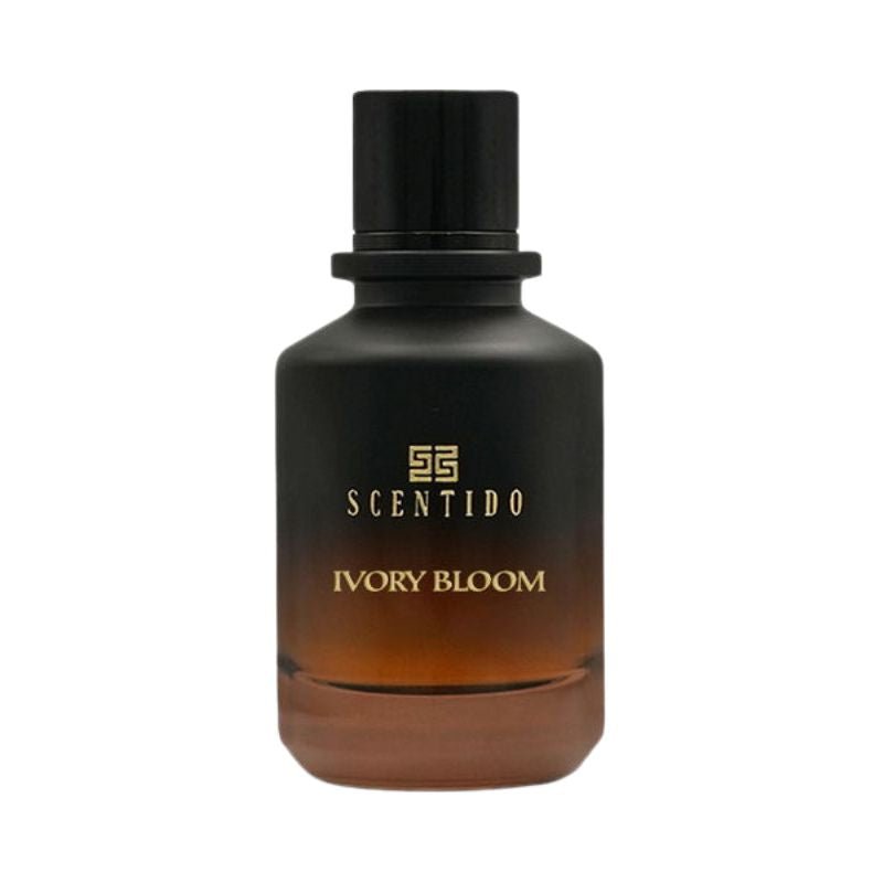 Scentido Ivory Bloom Extrait spray bottle, 3.4 oz (100ml), elegant fragrance with floral scent in a sleek glass bottle