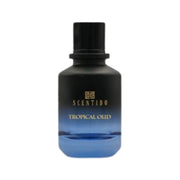 Scentido Tropical Oud Extrait spray bottle, 3.4 oz, featuring a luxurious oud scent in a sleek glass container.