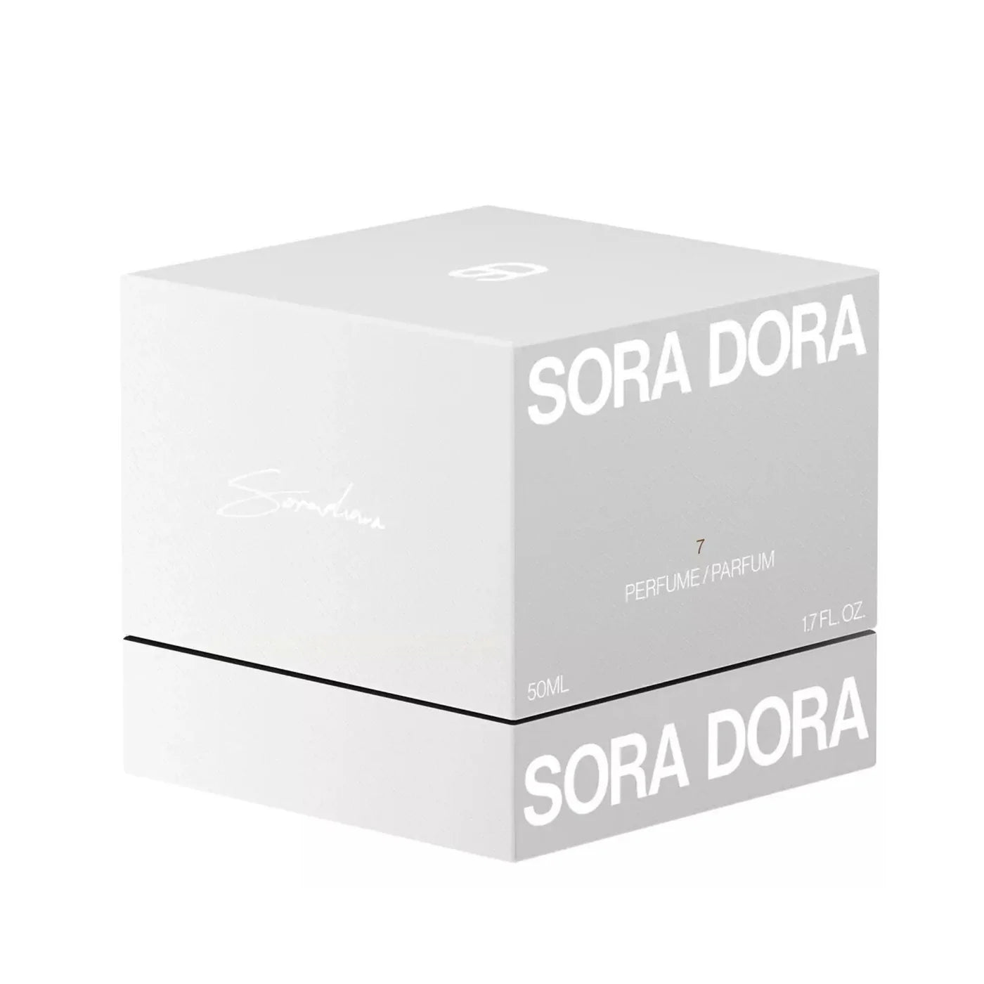 Sora Dora 7 Extrait spray bottle, 50ml, featuring a sleek design with the product label visible.