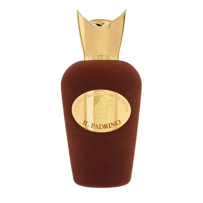 Sospiro Il Padrino Eau de Parfum spray bottle, 3.4 oz (100ml), with elegant packaging and fragrance details visible.