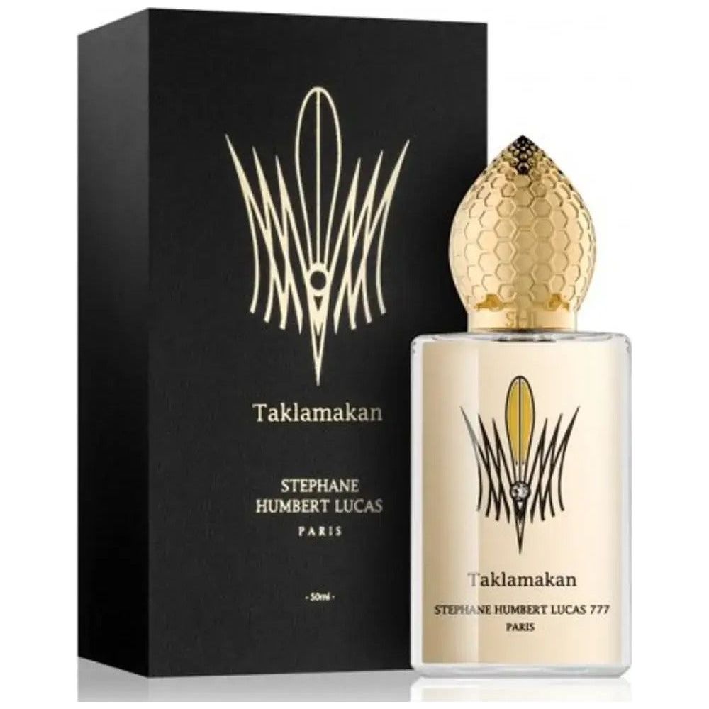 Stephane Humbert Lucas Taklamakan Eau De Parfum spray bottle, 50ml, with elegant packaging and branding visible.